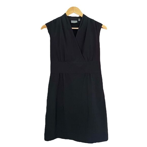 Athleta Dahlia Dress Wrap V-Neck Black Size 2 - Picture 1 of 5